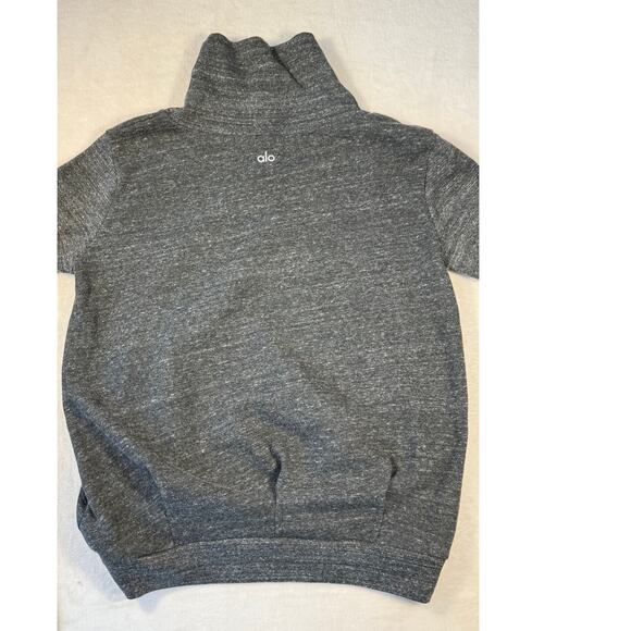 Alo Yoga Charcoal Gray Black Mock Neck Pullover Sweatshirt S - Picture 11 of 11